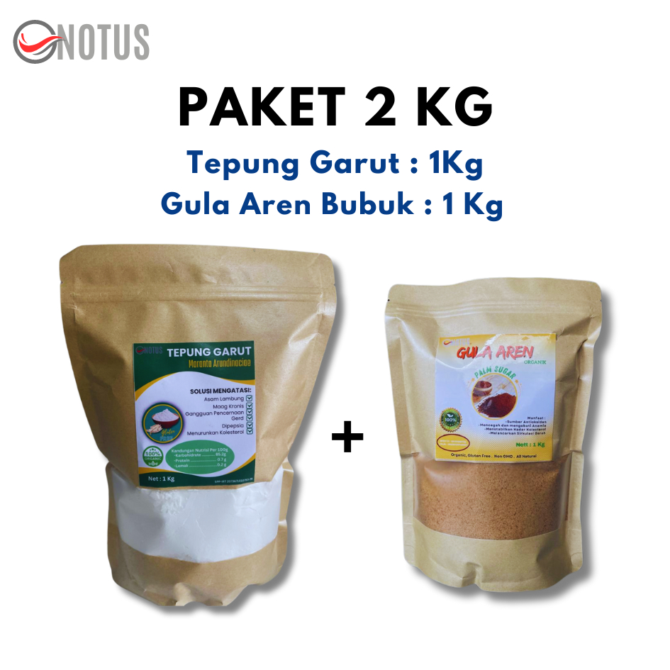 

Paket Tepung Garut Pati Asam Lambung 1 Kg dan Gula Aren Semut/bubuk 1 kg