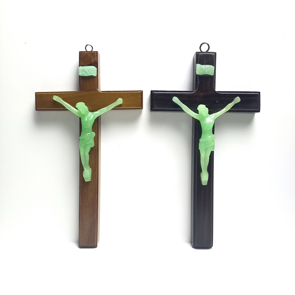 Salib Dinding Korpus Fosfor 20 cm / Salib Fosfor / Salib Tuhan Yesus Dinding / Hiasan Salib Dinding