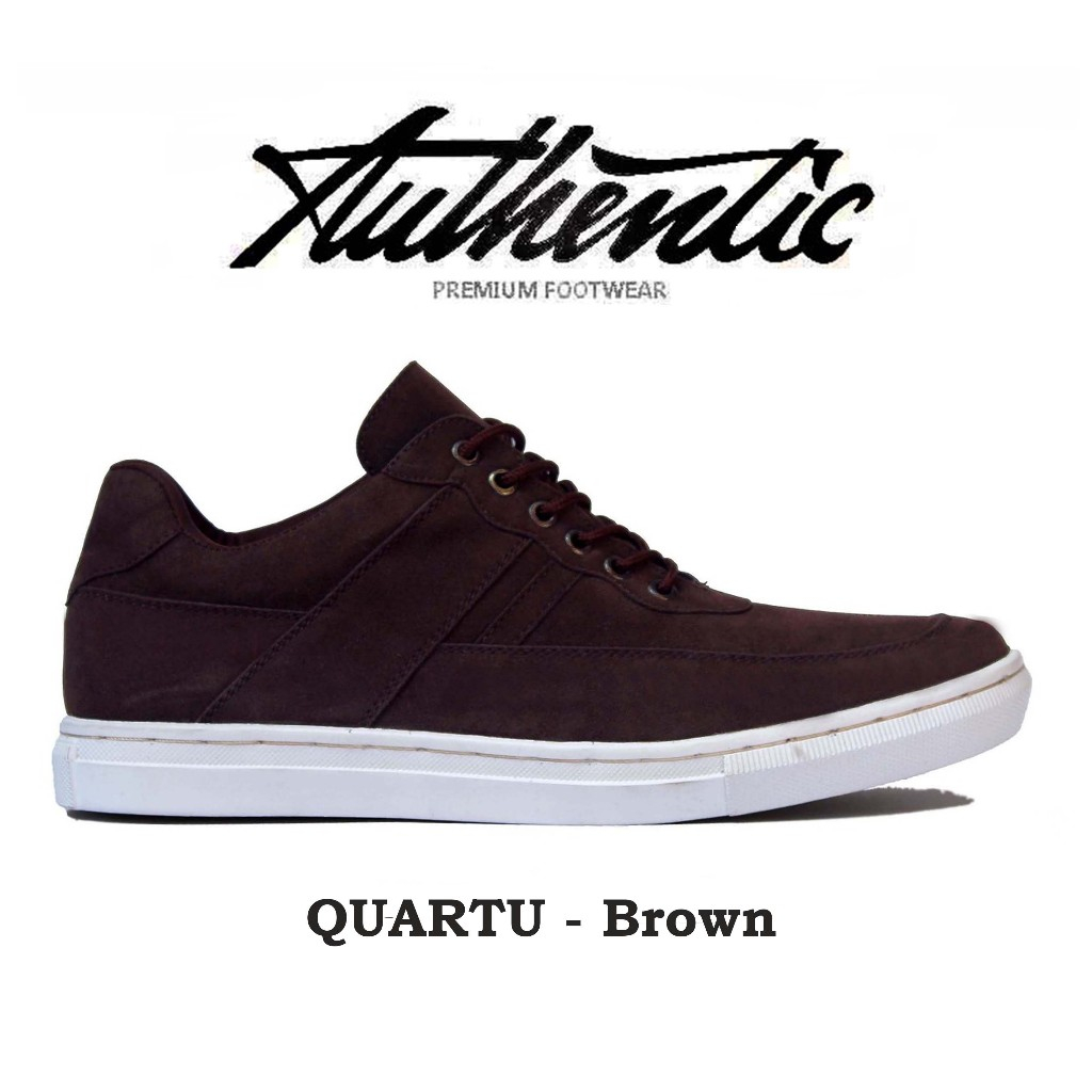 Sepatu Sneakers Pria Authentic Quartu Brown Ukuran Besar