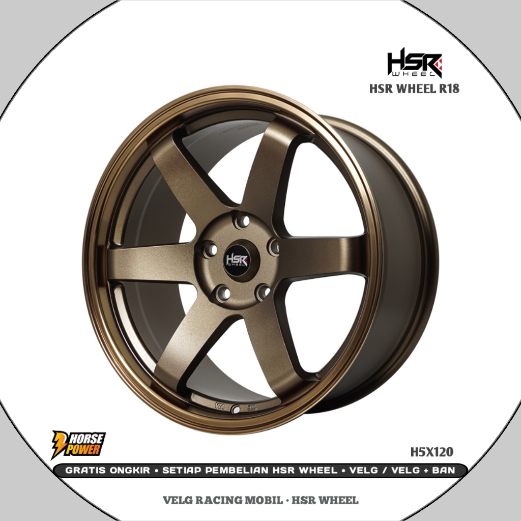 Velg R18 • Mobil 5 Baut Roda • Hsr Tokyo • Single Pcd 5 x 120 • Hsr Wheel