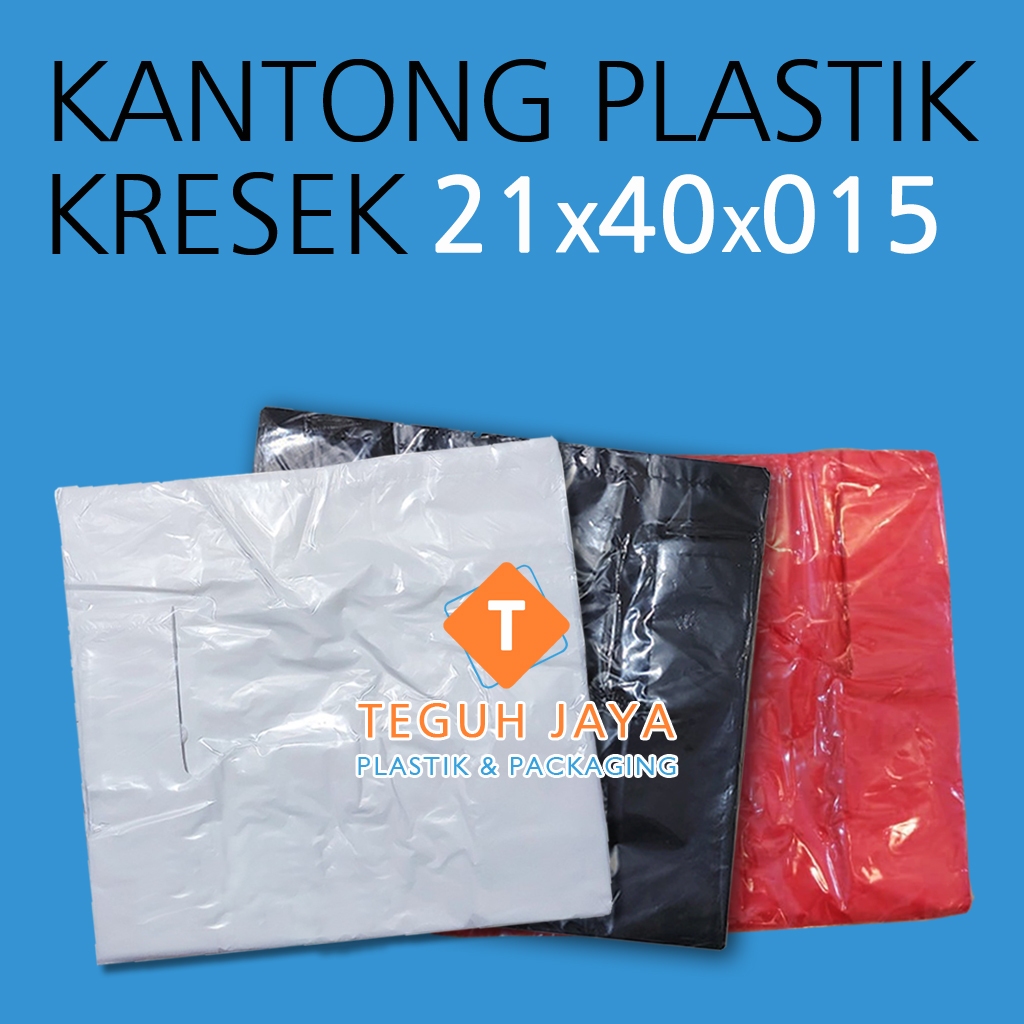 Kantong Plastik Kresek 21x40 Tebal 015 Hitam Putih Merah Transparan 21cm x 40cm x 15micron Kuat