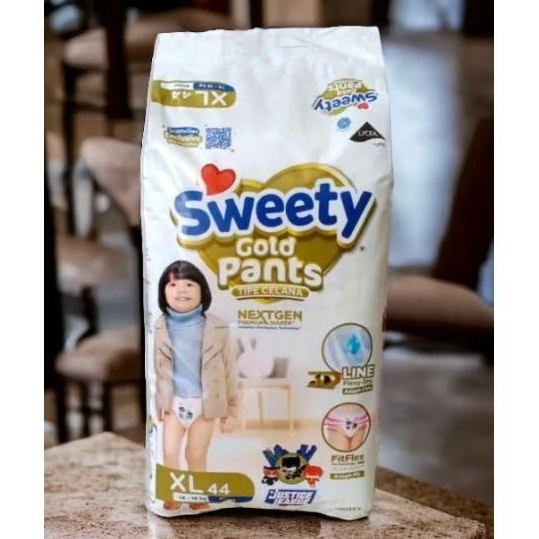 SWEETY GOLD PANTS TIPE CELANA_SIZE XL ISI 44_PAMPERS POPOK BAYI