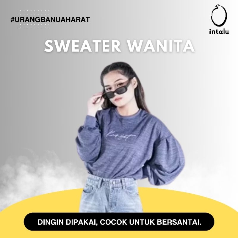 Intalu Sweater Wanita Kaos Lengan Panjang OOTD Sweater OB Wanita 02 || Kenjot