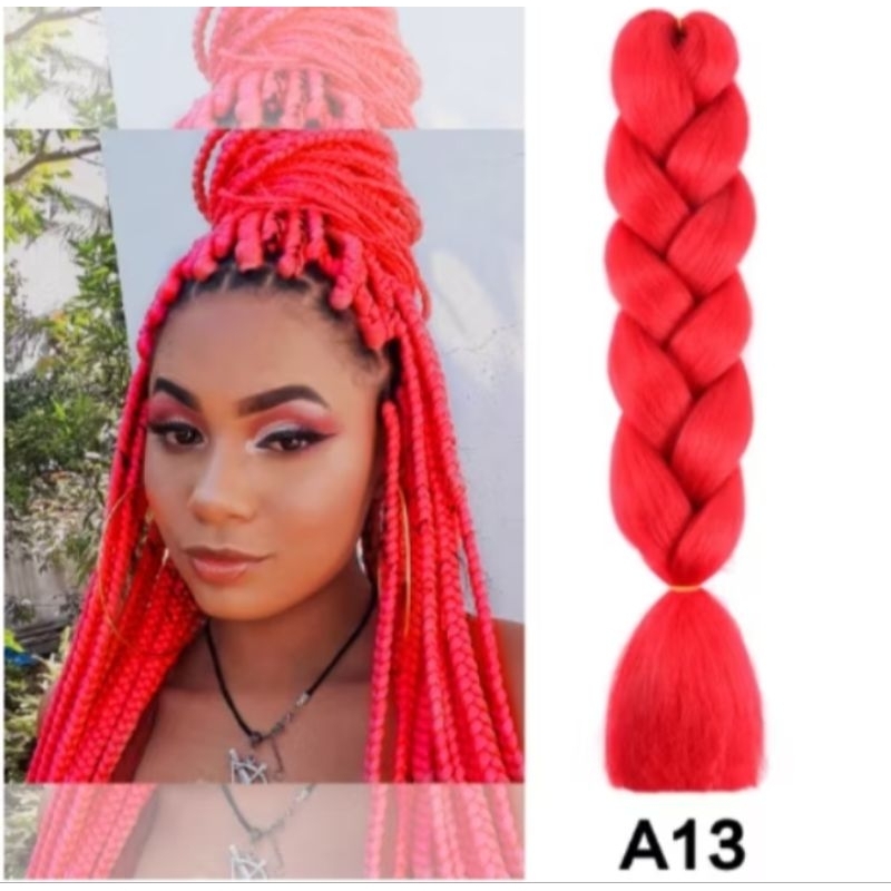 Rambut sambung/hairbride warna merah cabe