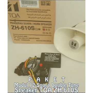 Modul 12 Suara Double Tone Plus Speaker Ori TOA 10watt type zh610s Sirine Patwal Motor Mobil