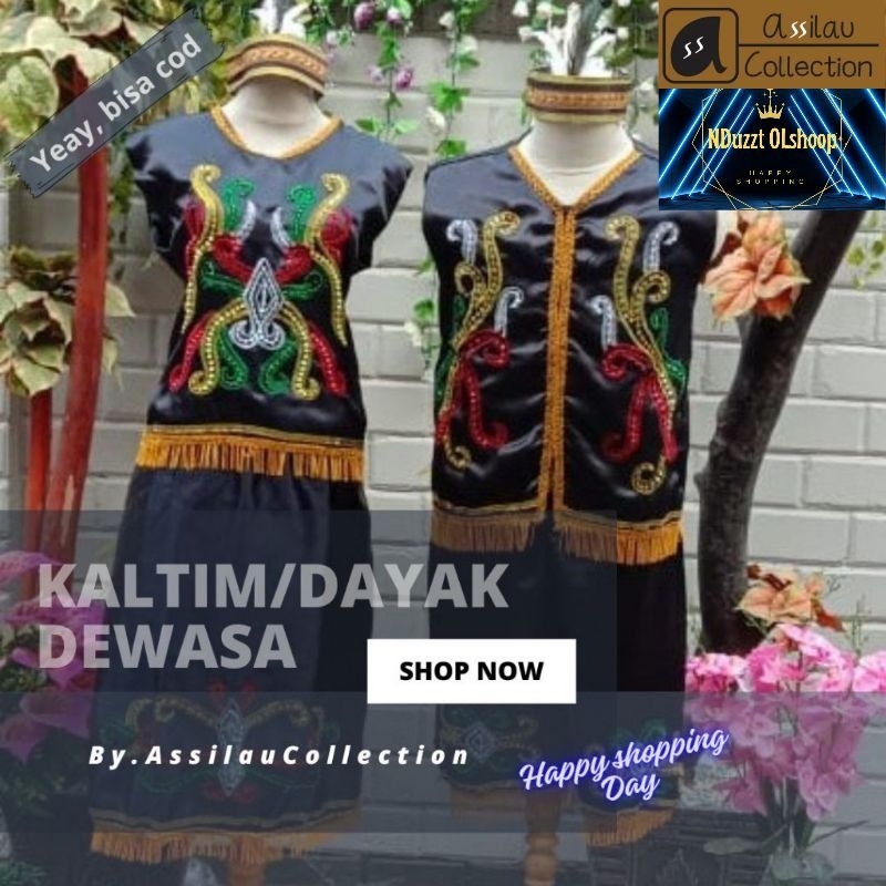 Baju Adat Dayak Dewasa (Pria/Wanita)