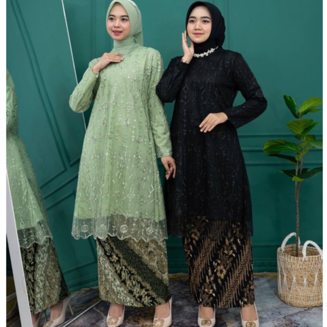 TUNIK ASYANTI TILE BORDIR MEWAH - KEBAYA BUSUI - KEBAYA TILE BORDIR