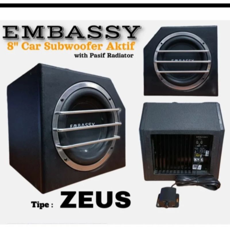 Subwoofer Bastube Kolong Aktif Dual 8 inch EMBASSY 8 INCH ZEUS