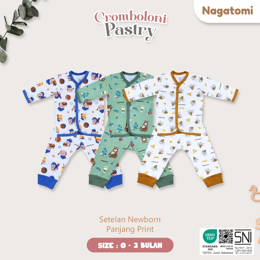 NAGATOMI Baju Bayi Panjang Setelan Bayi Baju Newborn Kado Murah Perlengkapan Bayi Baru Lahir GST
