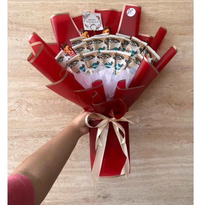 

Buket Hadiah Silver Queen + Excelso // buket snack // buket ulang tahun