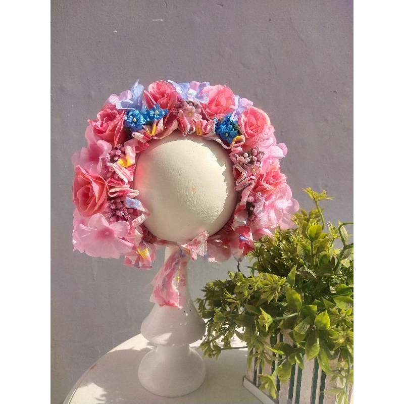 Bonet photoshoot newborn, Bonet flower Newborn photoshoot bayi baru lahir, Bonet photoshoot bayi bar