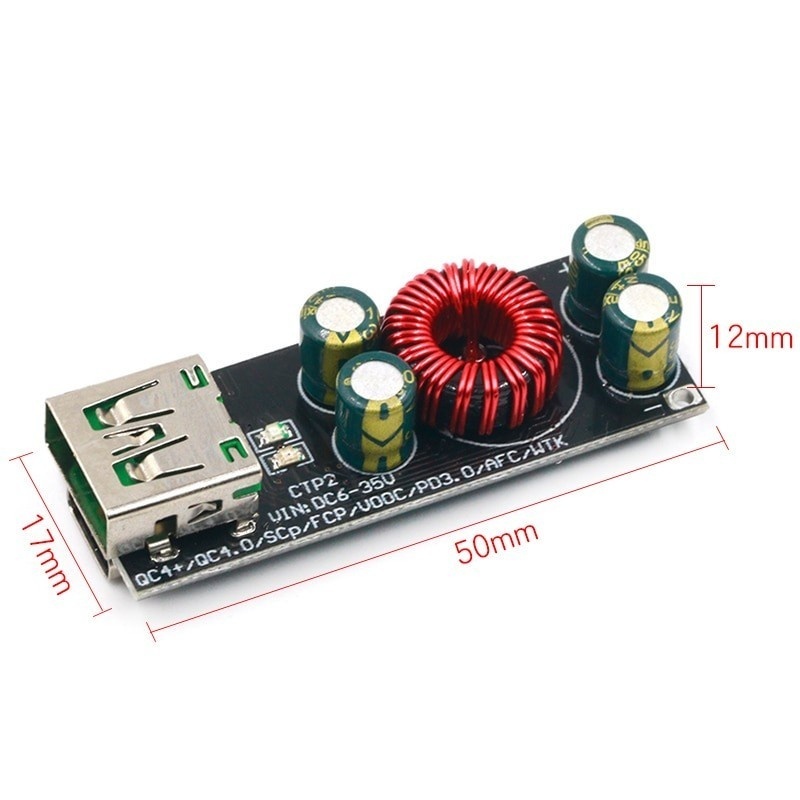 Modul Buck Stepdown 6-32V to USB Quick Charger VOOC QC 3.0 QC 4.0 PD