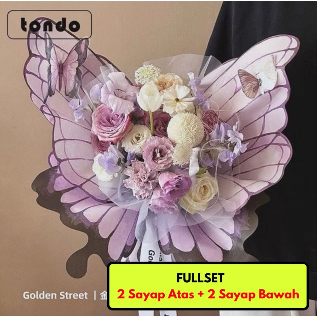 

(FULLSET) WRAPPING BUTTERFLY KERTAS BUKET KUPU-KUPU KERTAS BOUQUET BUNGA WARNA BENING