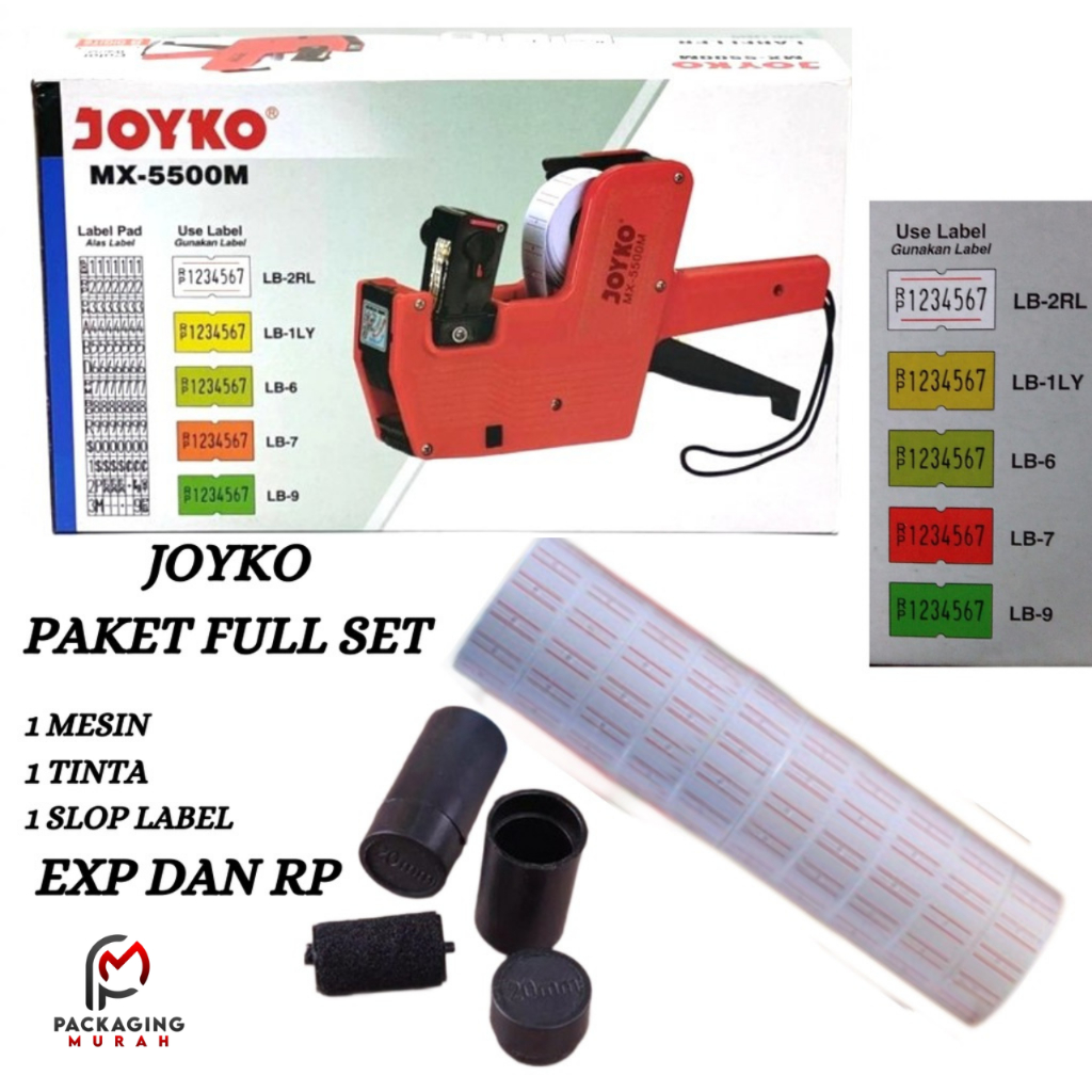 

Label Harga Joyko MX 5500 M / alat label harga 1 baris / price labeller ( paket full set )