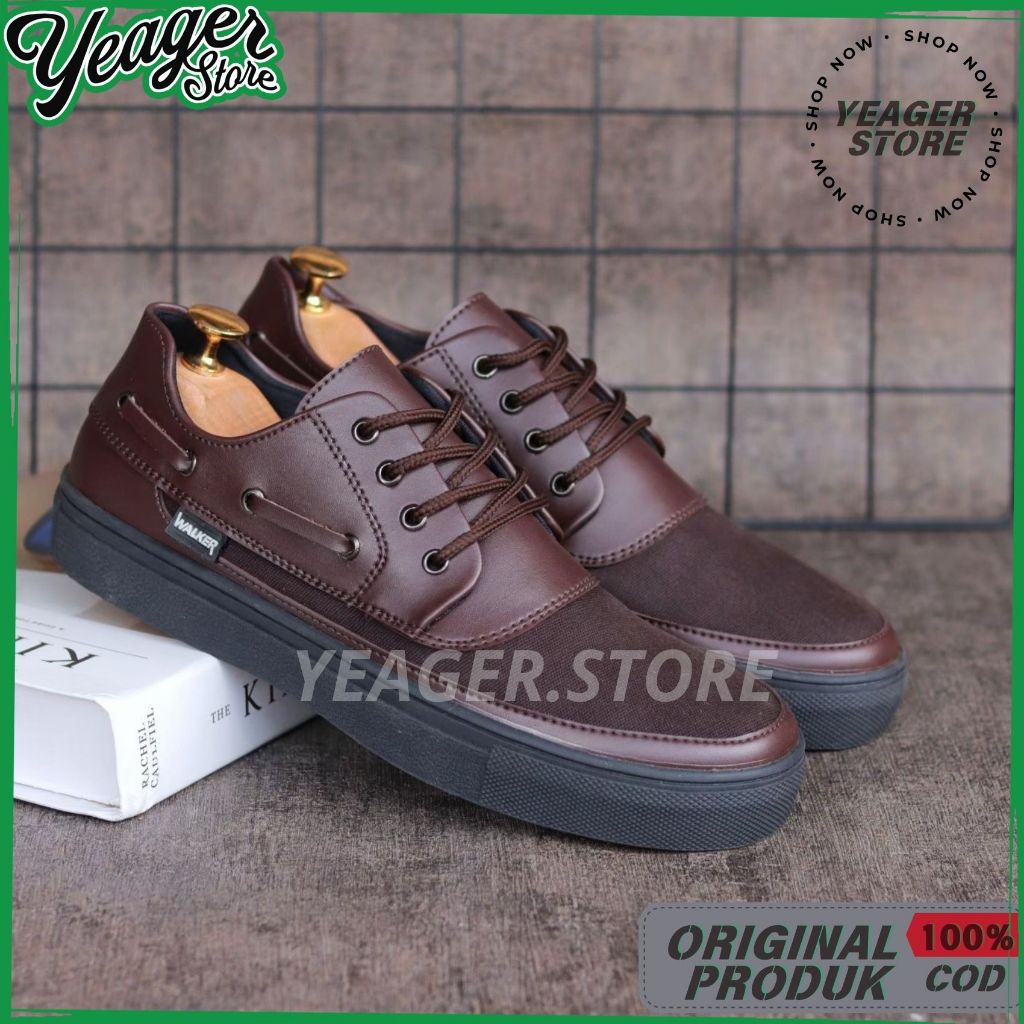 YEAGER - CSTA Brown Series Sepatu Formal Oxford Pria Sepatu Sneakers Kasual