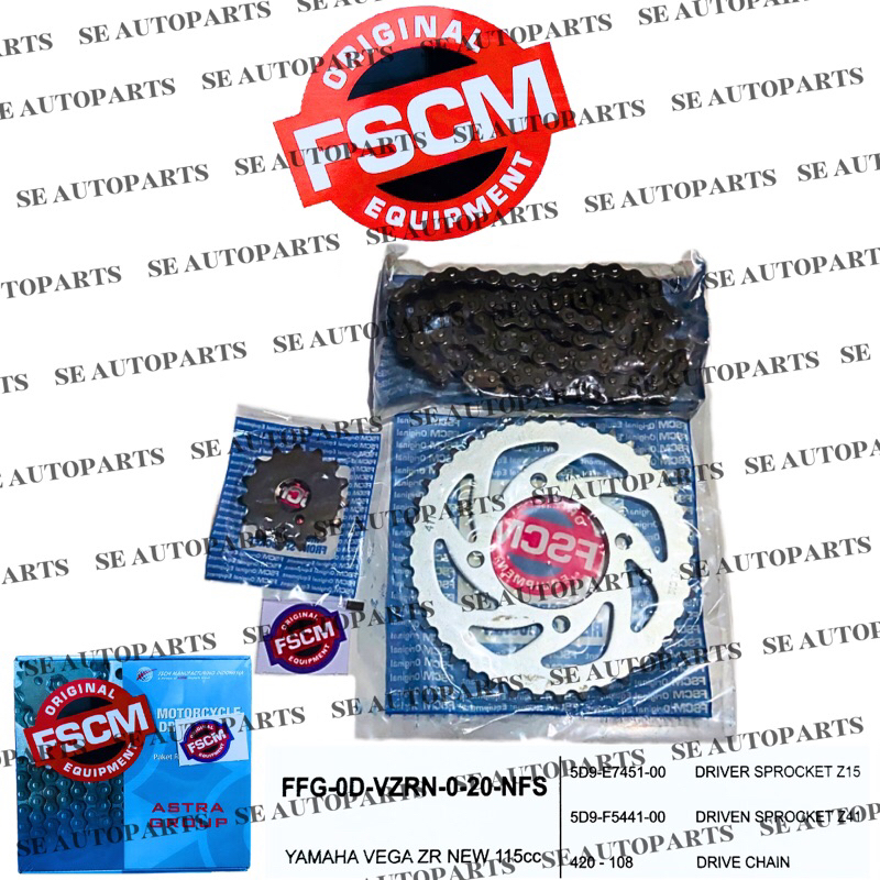 Gear Set Rantai Motor FSCM Vega ZR New / RR Astra Otopart Group
