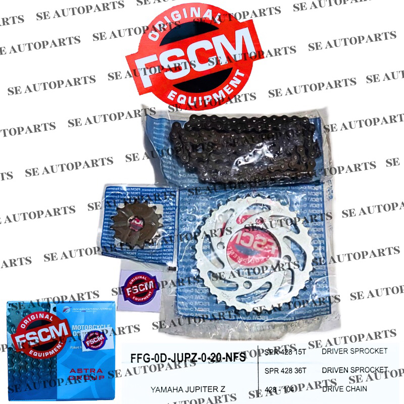 Gear Set Rantai Motor FSCM Jupiter Z Burhan Astra Otopart Group