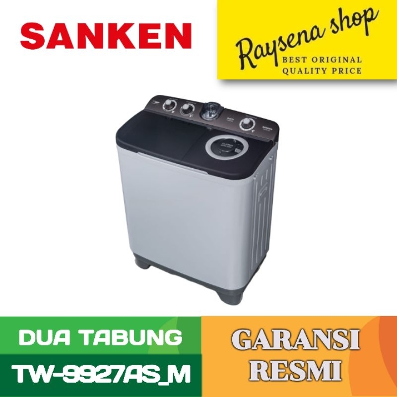 SANKEN MESIN CUCI 2 TABUNG SEMI AUTO WASHER 7.5 Kg TW-9927AS_M