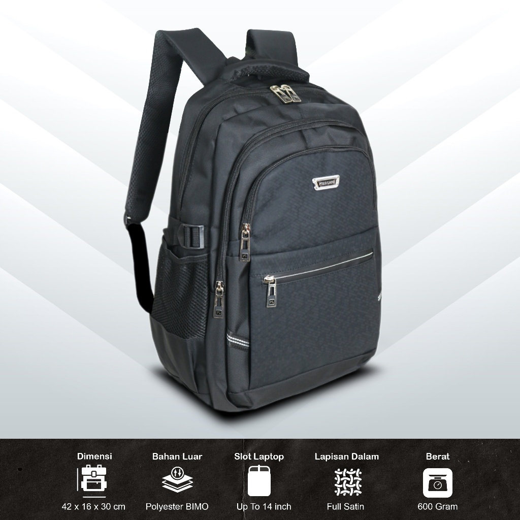Polo Land - Tas Ransel Anti Air SD-SMP-SMA Polo Land - 16 inch -Tas Ransel Sekolah Unisex - NEW ARRI