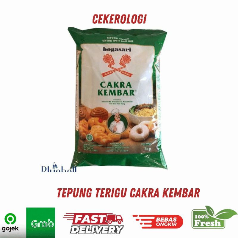 

Tepung Terigu Cakra Kembar 1kg / Tepung Terigu Cakra Kembar / Tepung Terigu / Tepung / JABODETABEK / Sembako / Bahan Makanan