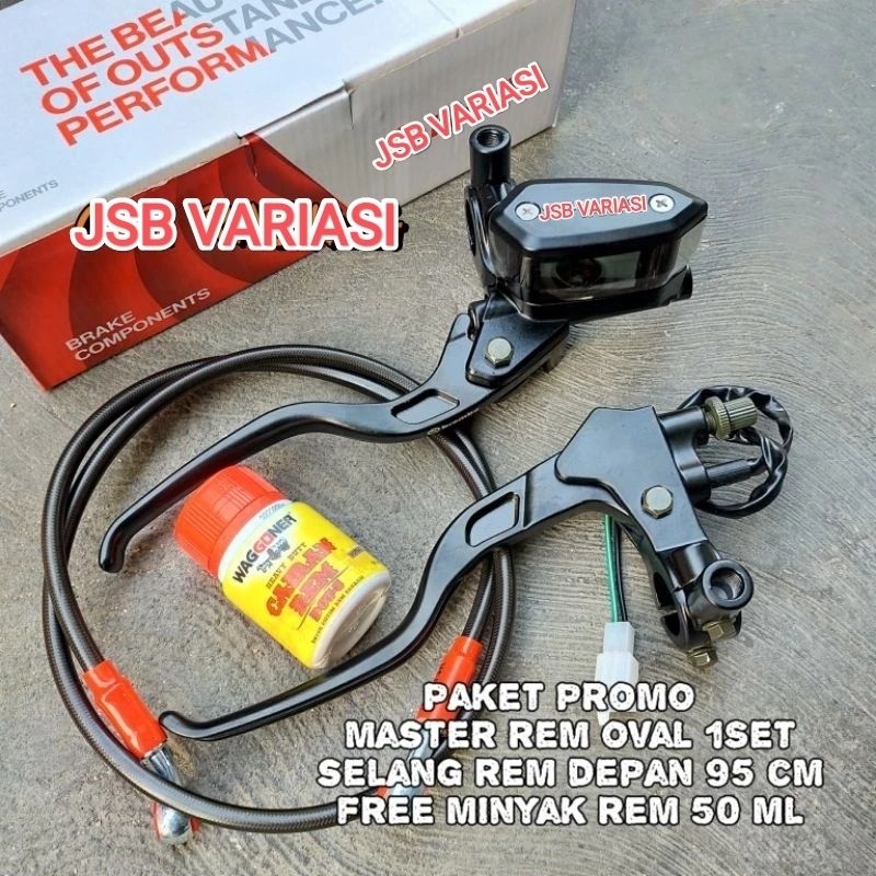 promo hemat master rem Brembo oval 1set plus selang rem 95cm free minyak rem 50ml jsb variasi
