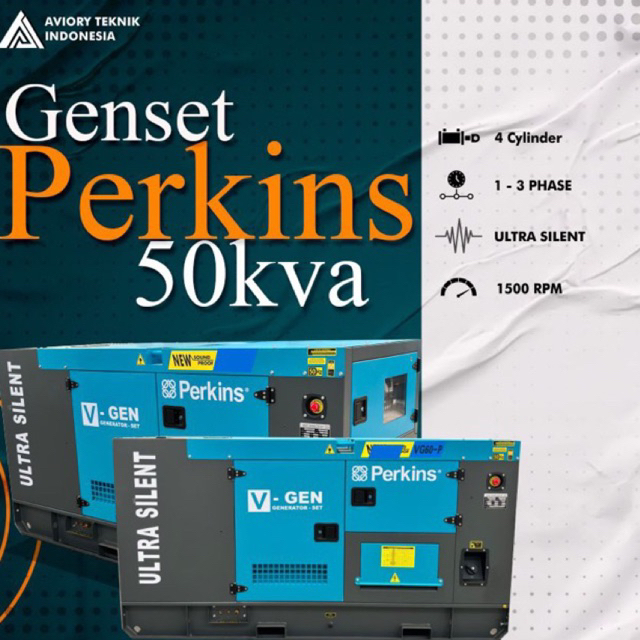 Power Generator Perkins 50KVA/40000watt /Mesin Genset/ Genset Silent/ Genset Berkualitas