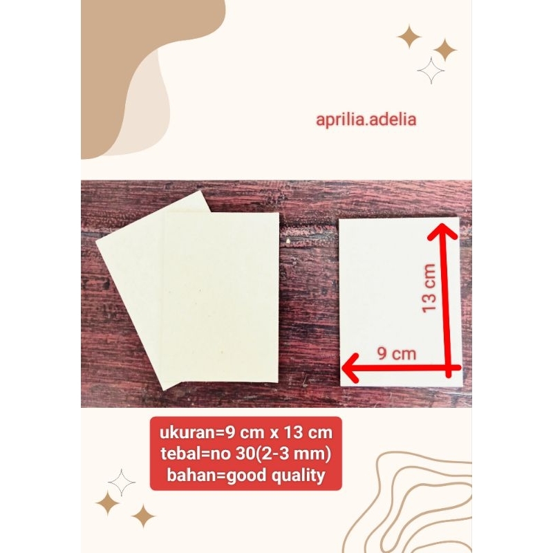 

20 LEMBAR NO 30 9X13 KARTON HARD BOARD/GREY BOARD/YELLOW BOARD/PACKING PHOTOCARD
