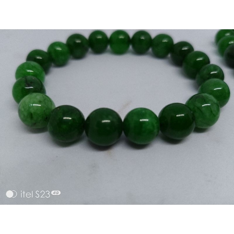 GELANG BATU GIOK HIJAU ASLI 10 MM