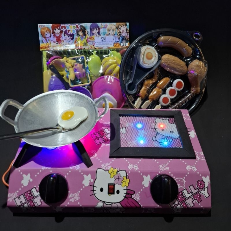 Kompor LED mainan masak masakan kompor mainan anak kompor mainan bisa nyala