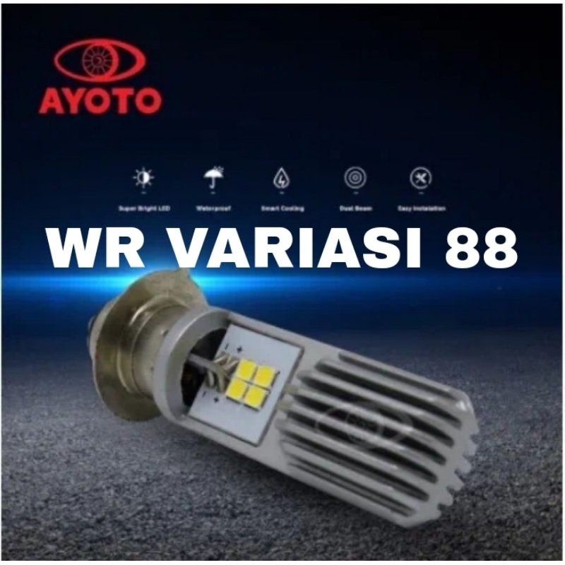 promo Lampu LED MOTOR ORIGINAL AYOTO M2B H6 AC/DC 8WATT+8WATT