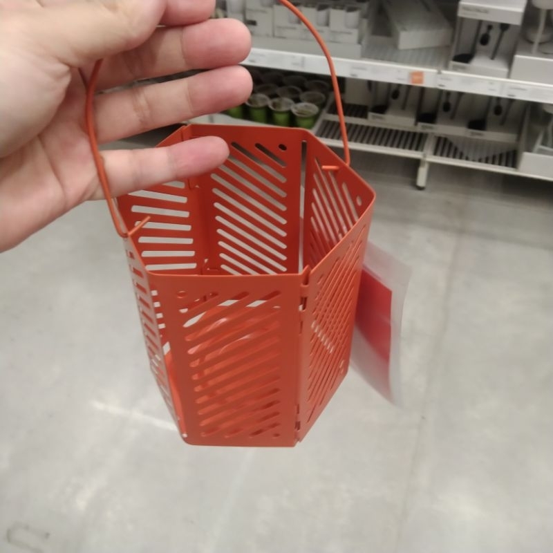 Lentera lilin kecil tealight candle holder bisa lipat 12cm tempat lilin gantung ember kaleng lilin k