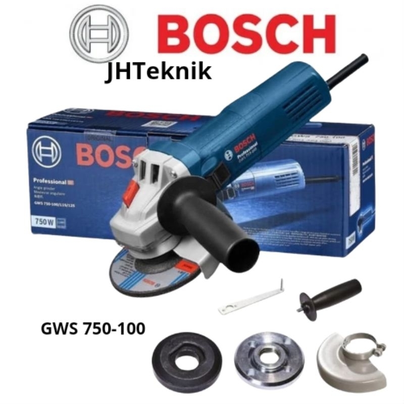 JHTeknik Mesin Gerinda Tangan 4" BOSCH GWS 750-100/BOSCH Mesin Grinda 4" GWS 750-100 ASLI ORIGINAL