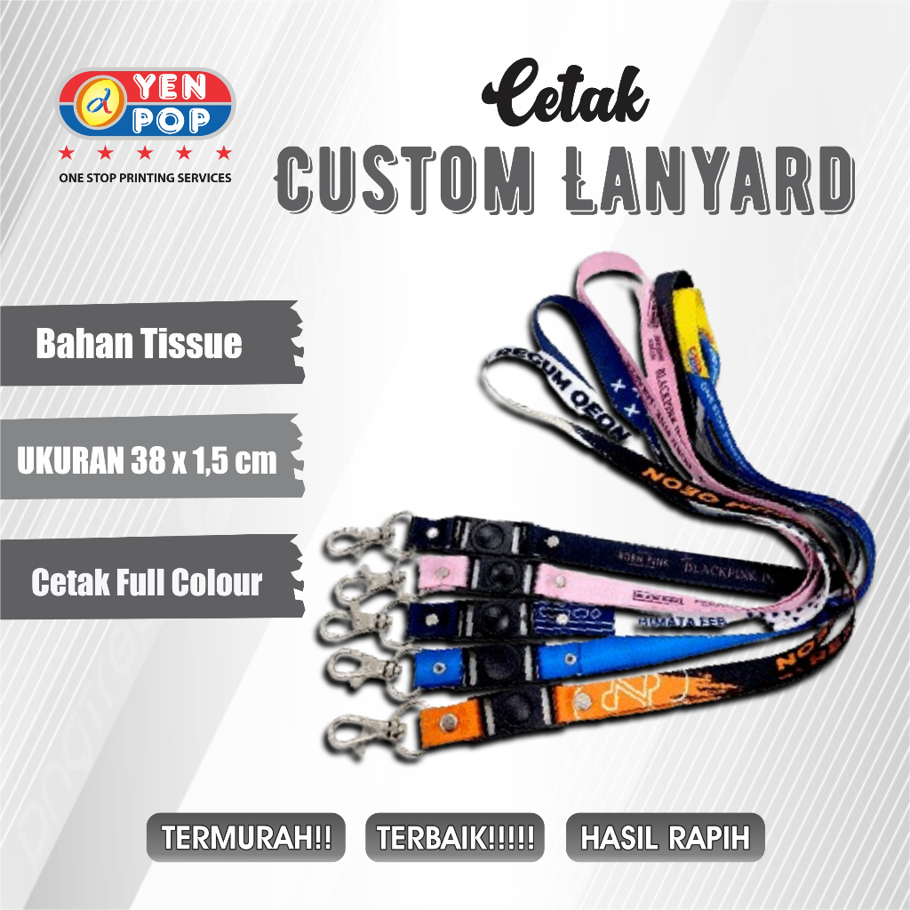 

LANYARD CUSTOM I CETAK CUSTOM LANYARD TALI ID CARD SEHARI JADI