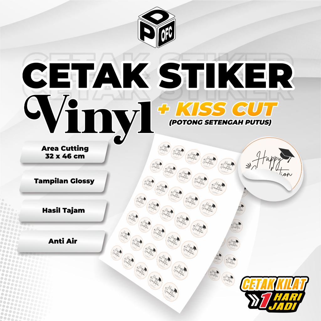 

CETAK STIKER A3+ VINYL ANTI AIR KISS CUT | STIKER CUTTING SETENGAH PUTUS | STIKER TRANSPARAN