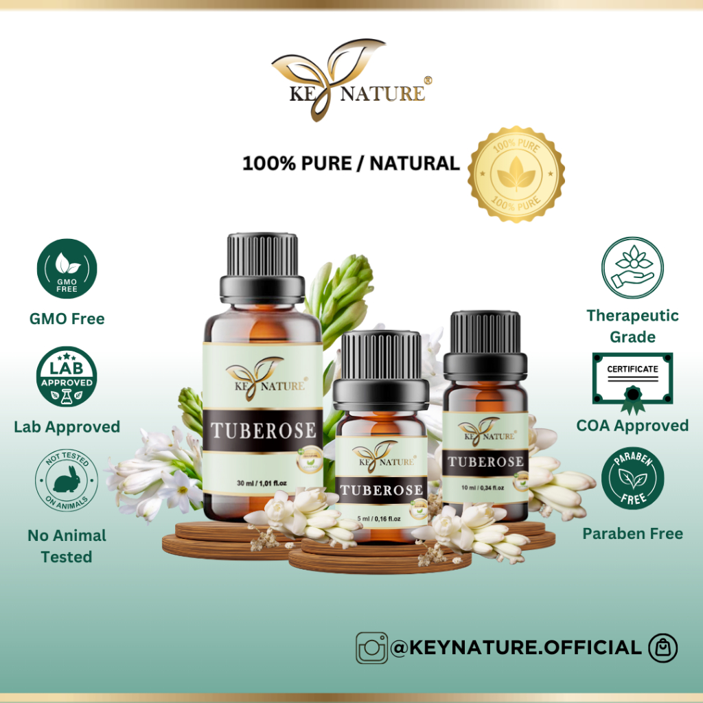 ESSENTIAL OIL TUBEROSE 100% PURE/ KEY NATURE MINYAK ESSENTIAL AROMATERAPI DIFFUSER