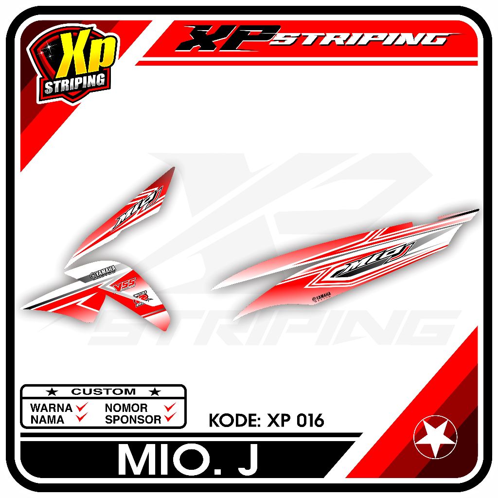 Striping Mio J - Sticker Striping Yamaha Mio J Desain Racing XP.16