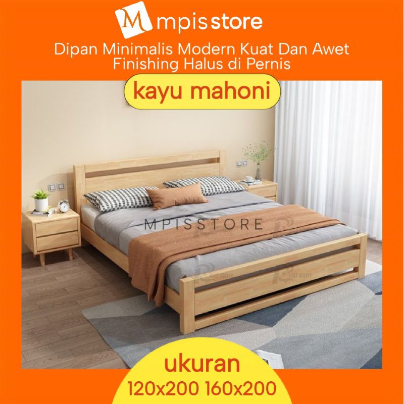 Dipan tempat tidur kayu minimalis 120x200 divan kasur rangka tempat tidur