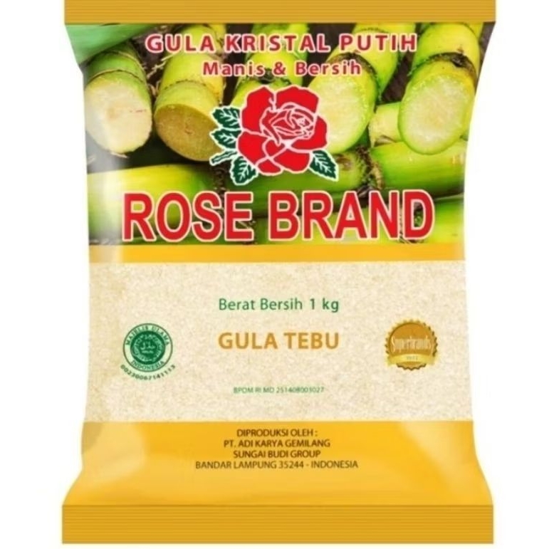 

TERMURAH GULA Pasir Kristal Putih ROSE BRAND 1KG Manis Bersih Gula Tebu