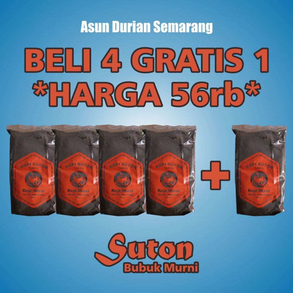 

Kopi Bubuk Suton Murni 250gr (Beli 4 Gratis 1)
