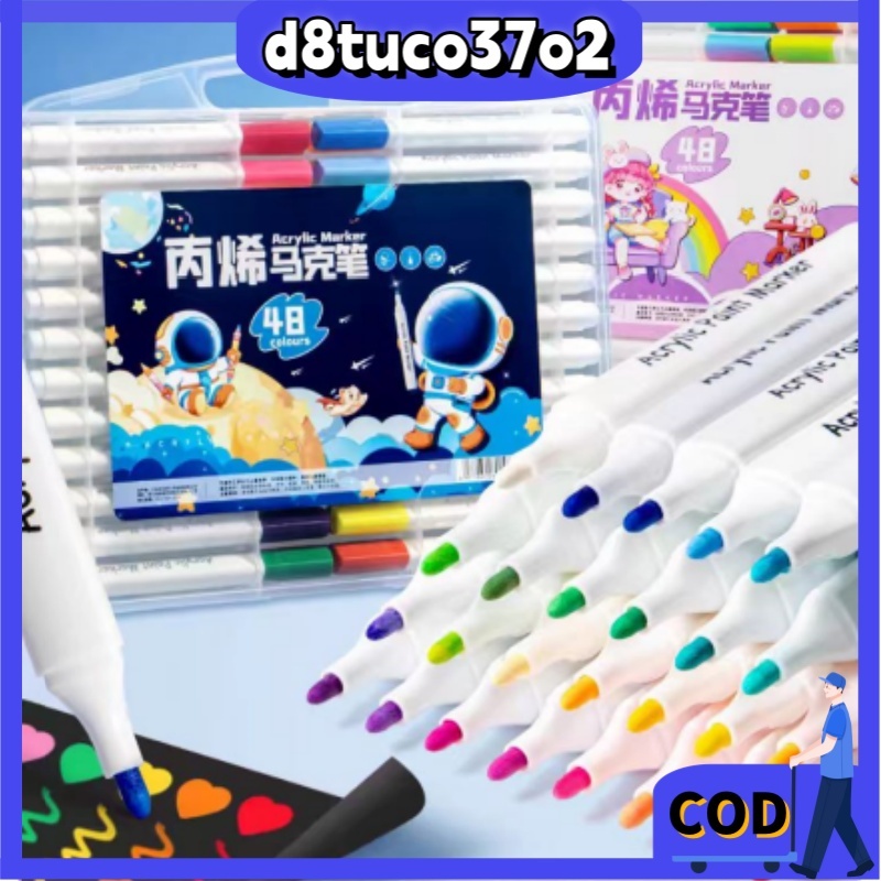 

Spidol Warna Warni 1 Set 12-80 Warna Pena Warna Lukisan Spidol Keramik Pena Berbasis Spidol