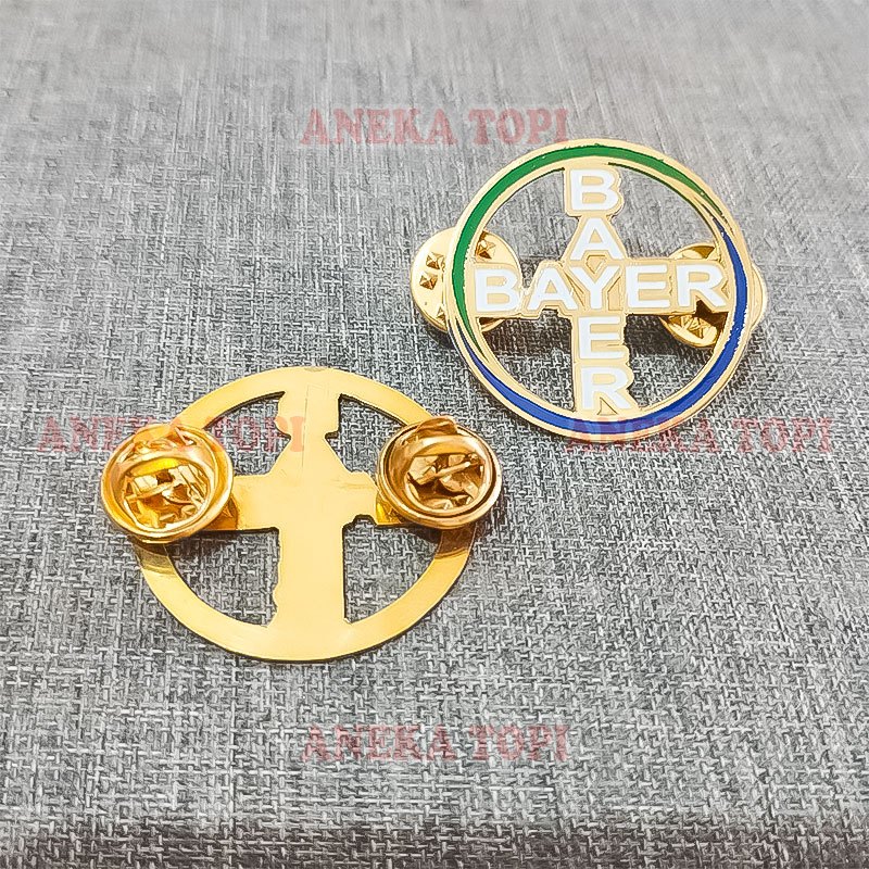 Pin Bayer Model Bulat Bayer Vintage Pin Badge Pin Bros Bayer - Aneka Topi