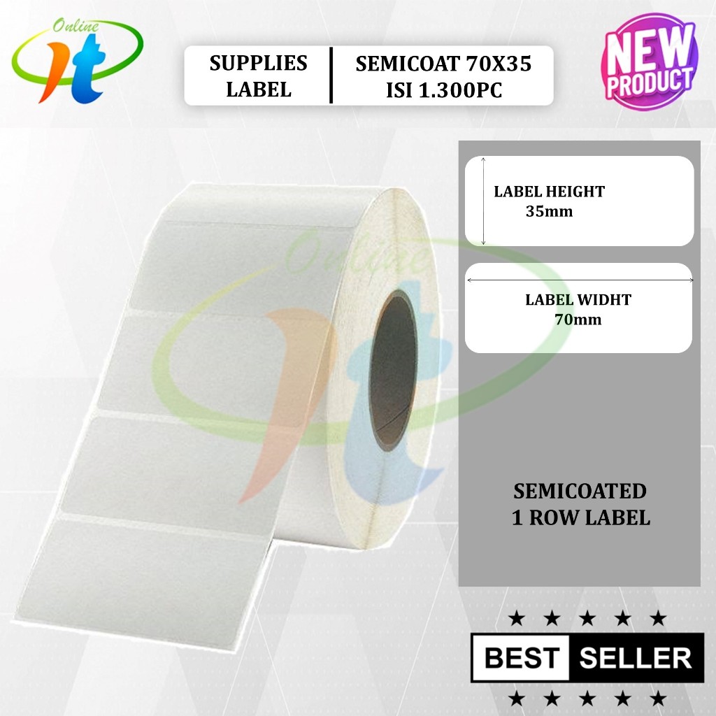 

Semicoat 70x35 isi 1300 Core 1 inch Label Stiker Pharmacy Detail Produk Apotek Semicoat 7cm x 3.5cm