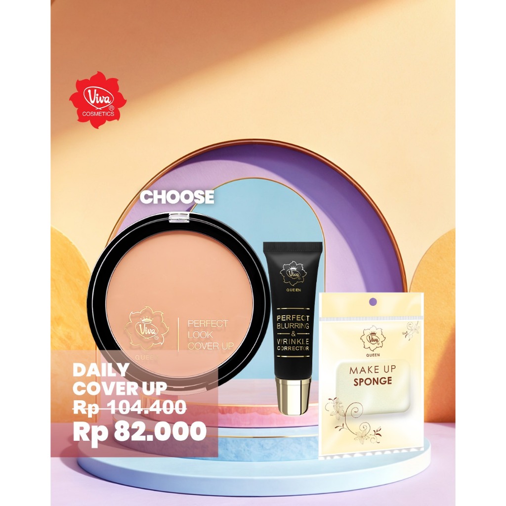 Paket 1 Viva Queen Perfect Look Cover Up, 1 Viva Queen Blurring & Wrinkle Corrector, 1 Viva Queen Ma