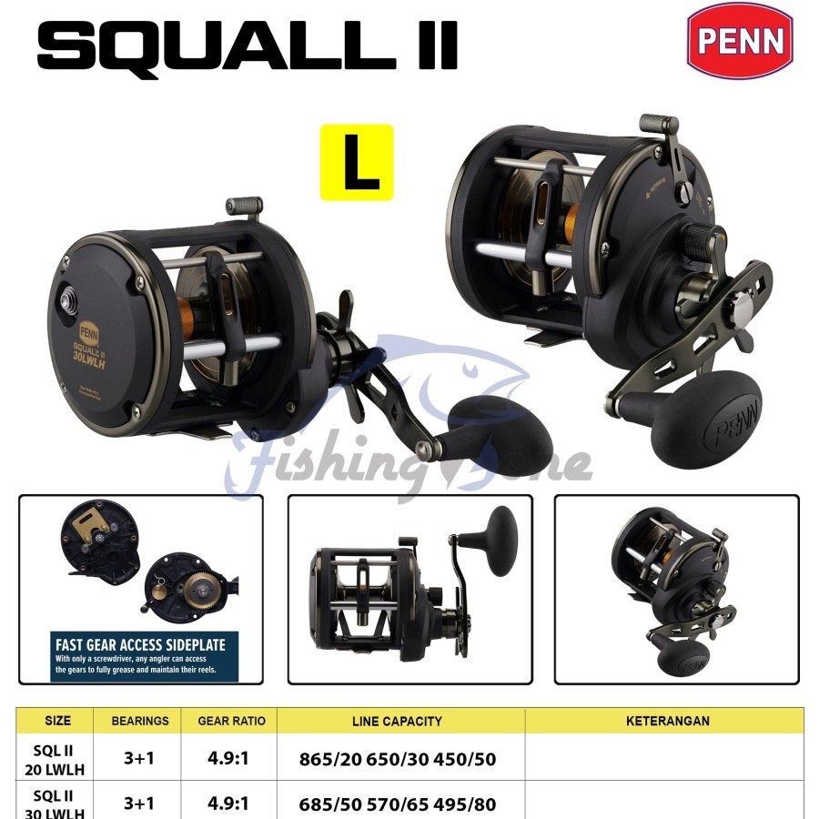 Penn SQUALL II Level Wind Reel OH overhead Jigging