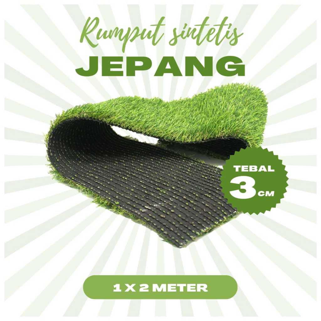 Rumput Sintetis Jepang 3 cm Meteran, Karpet Rumput Sintetis Untuk Outdoor