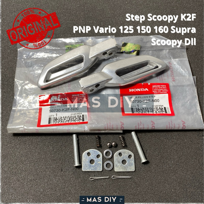 NEW Footstep Step Pijakan Injekan Kaki Scoopy New K2F Satu Set Ori AHM PNP Vario 125 150 160 Beat