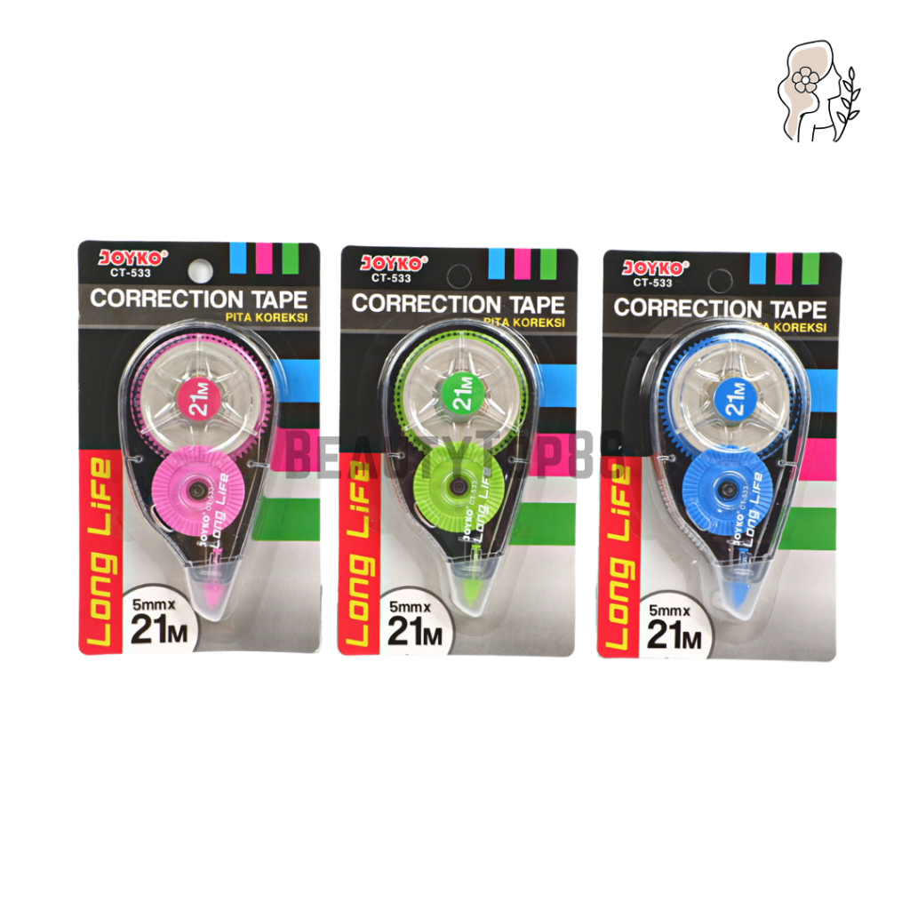 Correction Tape Joyko CT-533 - Tipex Kertas Roll Besar Long Life - Pita Koreksi Tip X 21 meter x 5 m