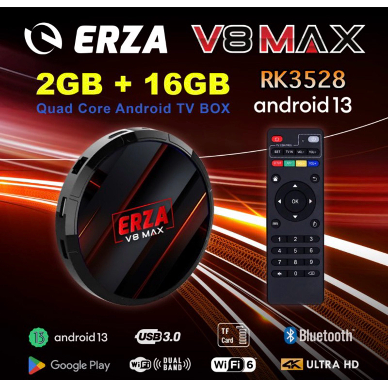 Erza Android TV Box V8 Max 2.4G 5.8G WIFI / ERZA Android Box X96Q