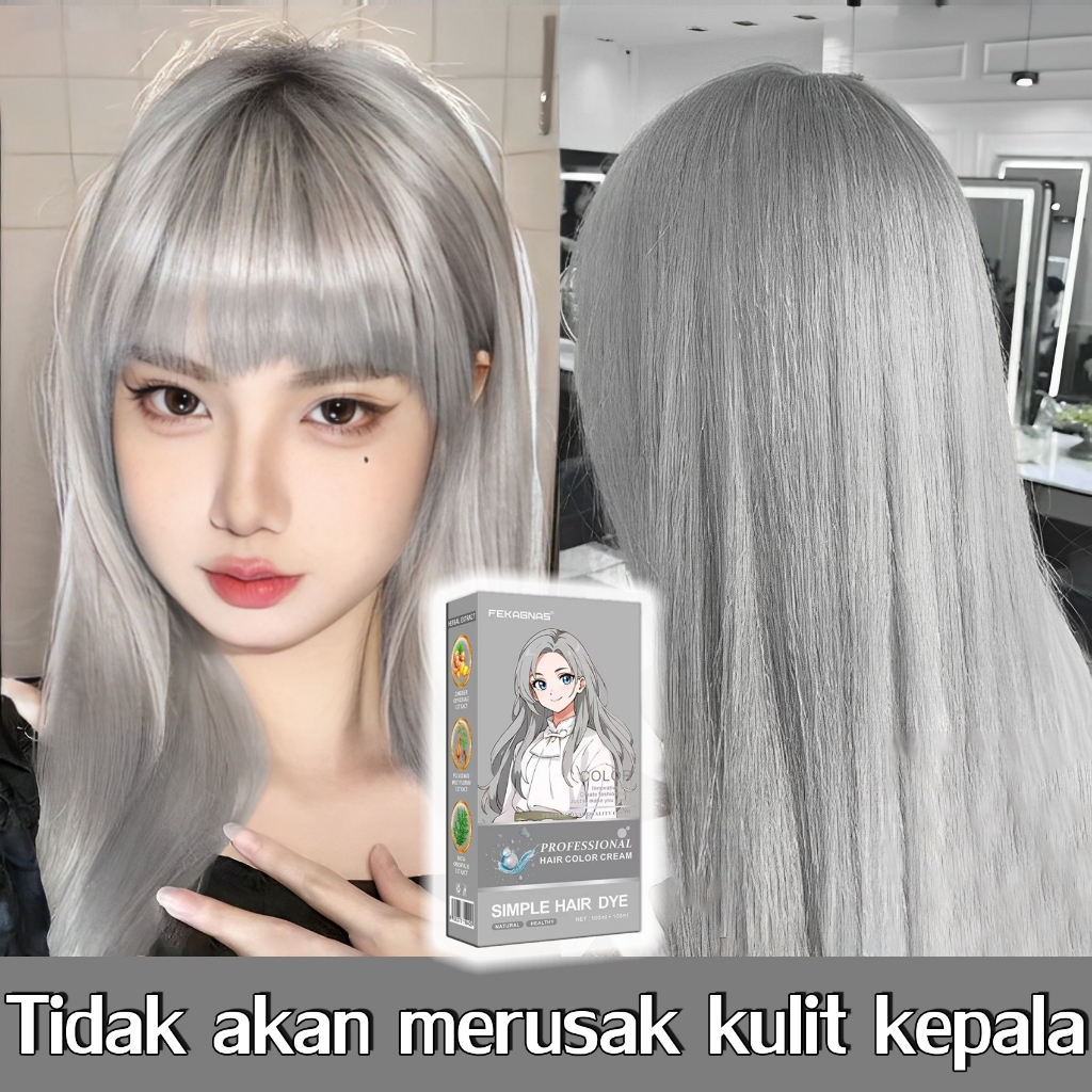【100ml gratis 100ml】colour pewarna rambut 230ml Tidak perlu pemutihan hair Pewarna Herbal Cat Rambut
