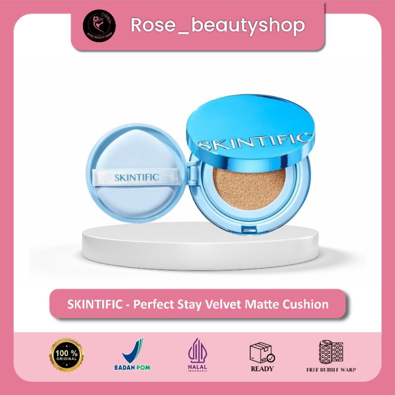SKINTIFIC Perfect Stay Velvet Matte Cushion 11gr - Skintific Cushion Biru - Bedak Cushion Skintific